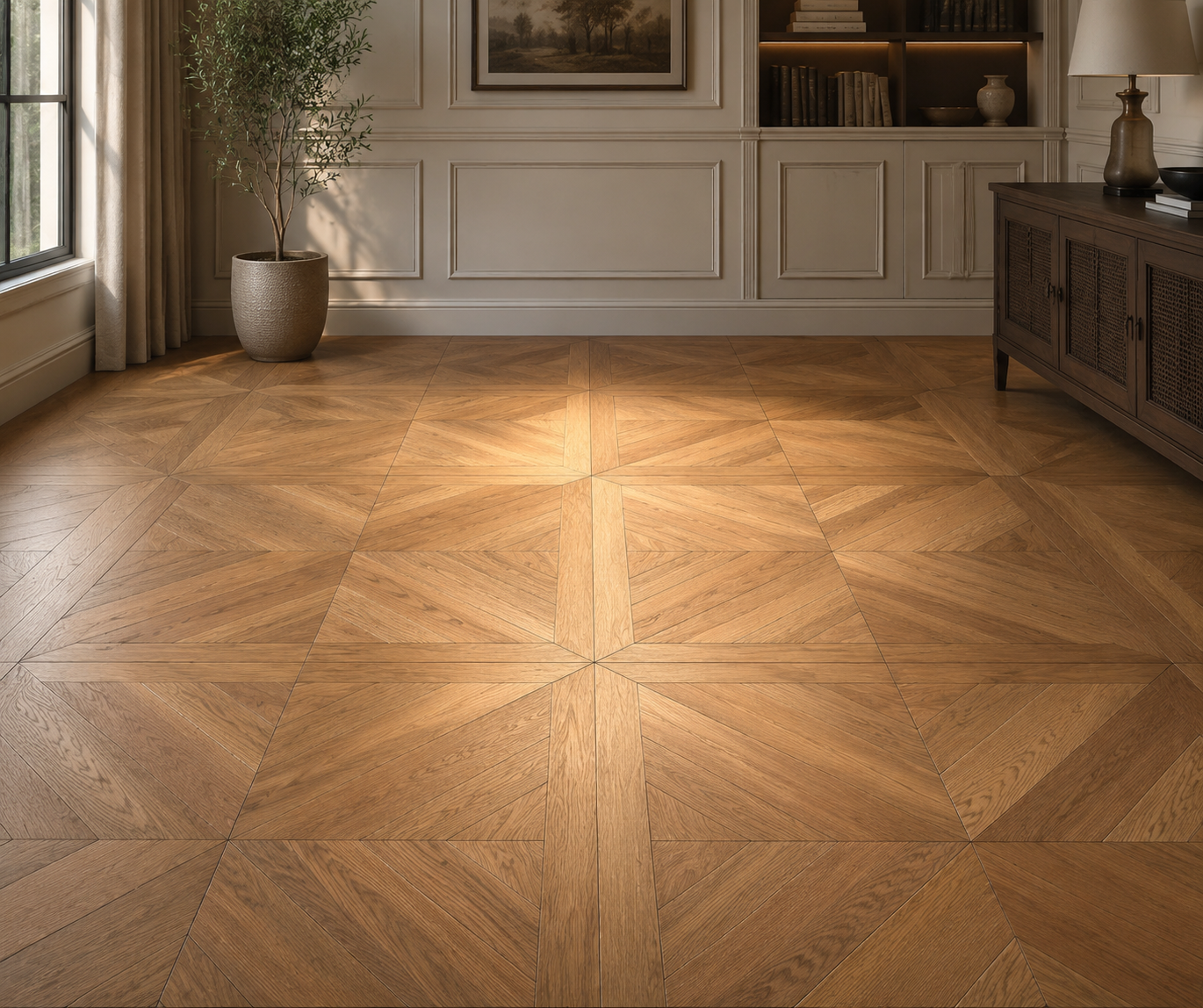 Star Pattern Parquet — Oak
