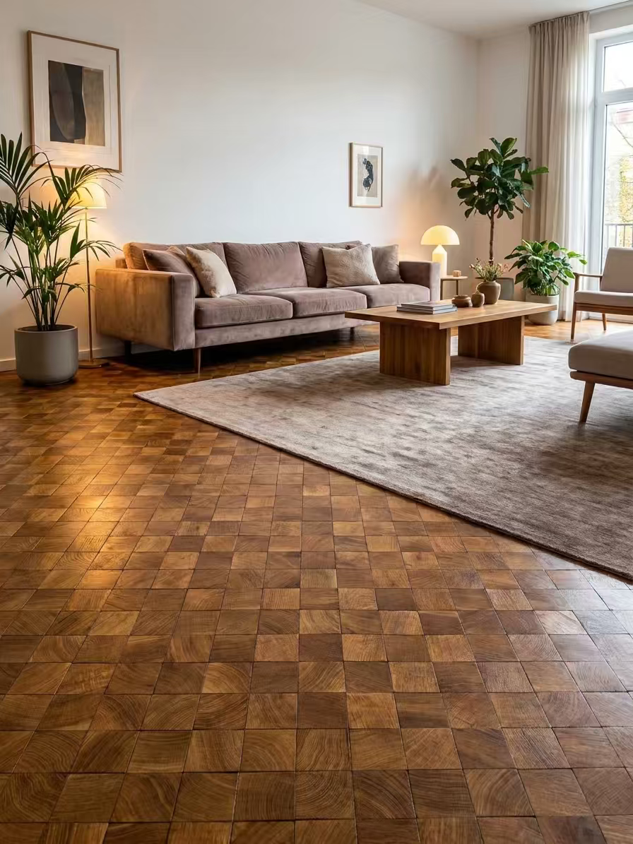 Chessboard Geometric — Teak