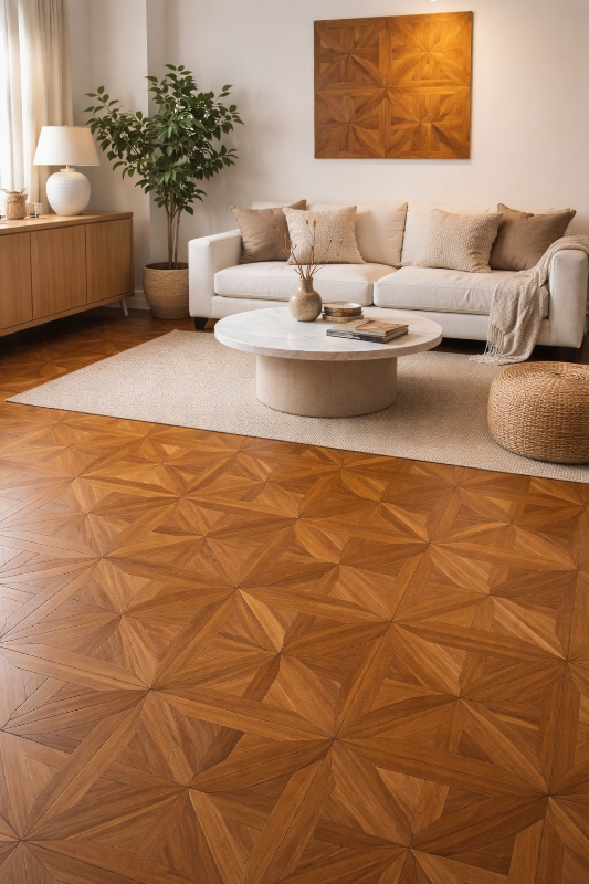 Union Jack Parquet — Burmese Teak
